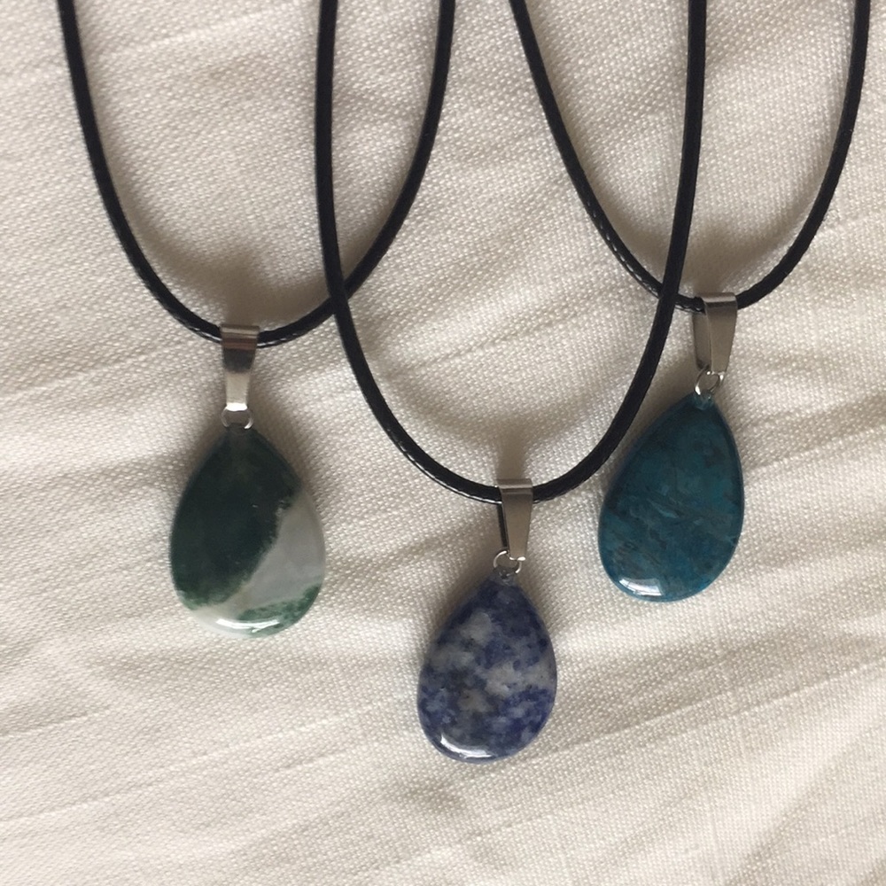 3 Gemstone Necklaces $9